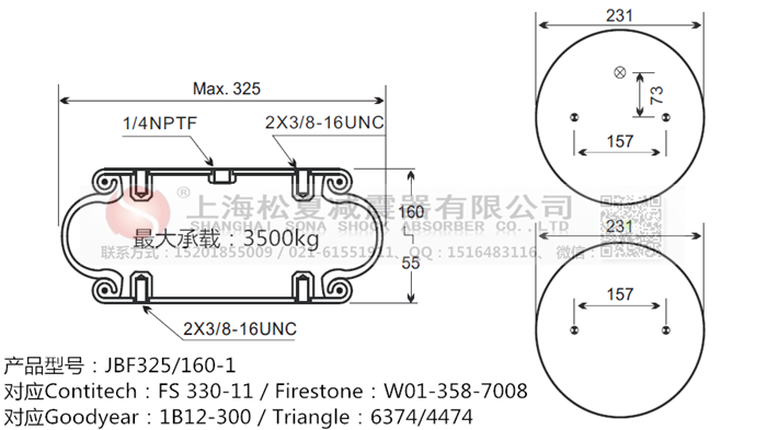 JBF325/160-1橡膠<a href='http://m.zj17tou.cn/' target='_blank'><u>空氣彈簧</u></a>